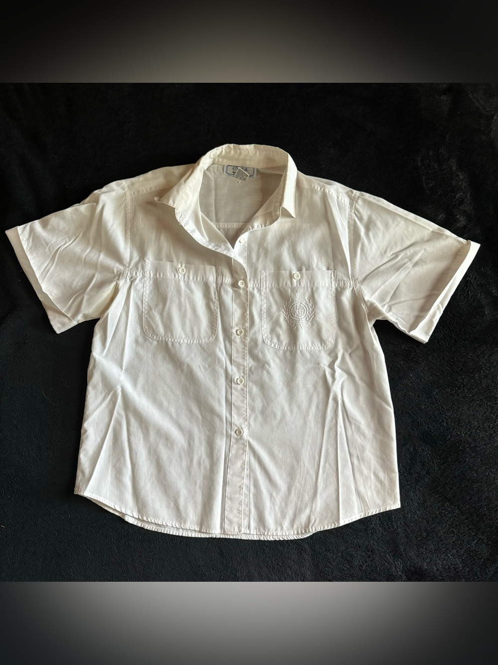 Vintage 70s e.v ltd. Workshop White Button Down Top Medium